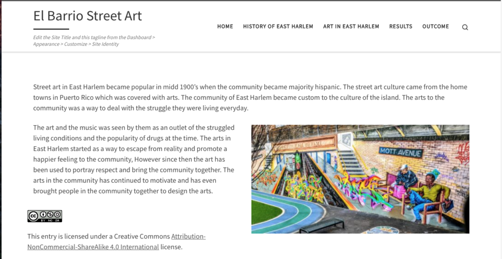 a webpage showing El Barrio Street Art